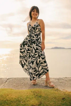 Contrast Print Ruche Jumpsuit