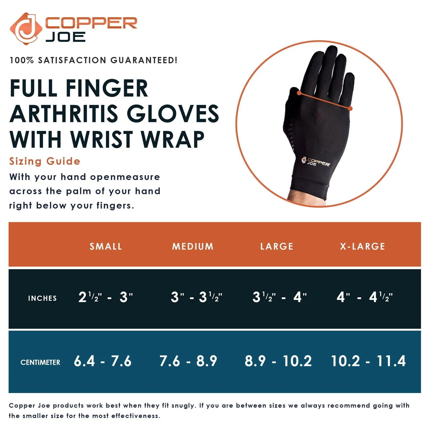 Copper Joe Full Finger Compression Arthritis Gloves