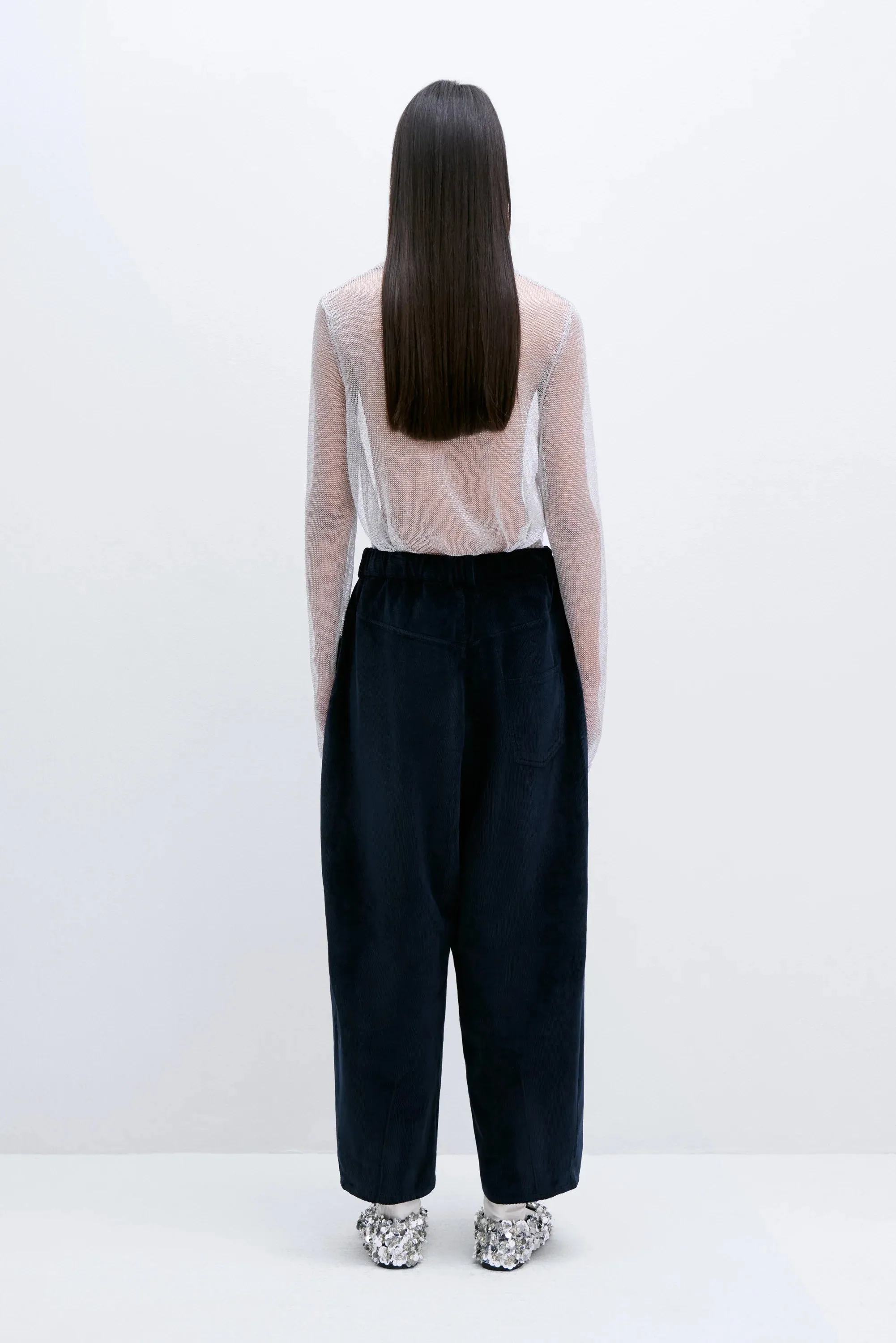 CORDUROY BAGGY PANTS - NAVY