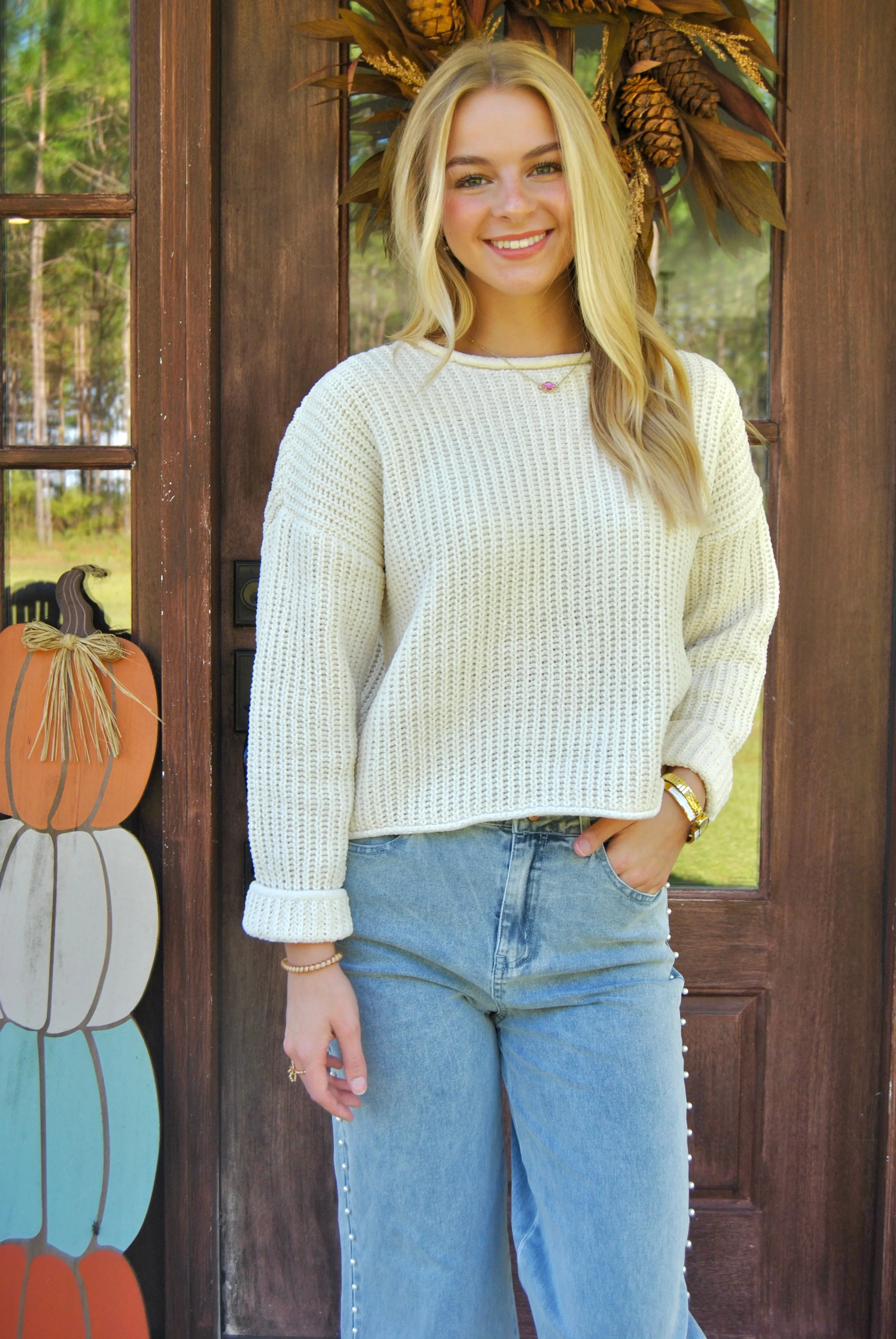 Cozy Delight Crew knit sweater