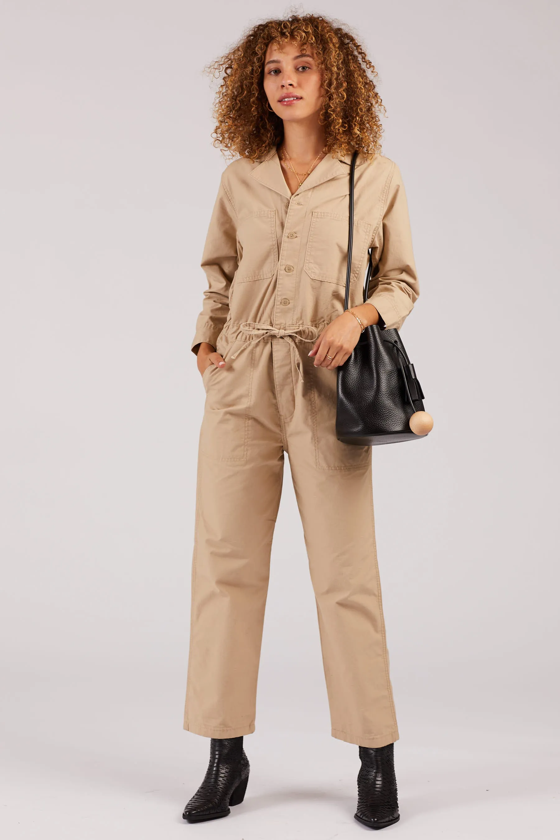 Crisp Twill Utility Jumpsuit