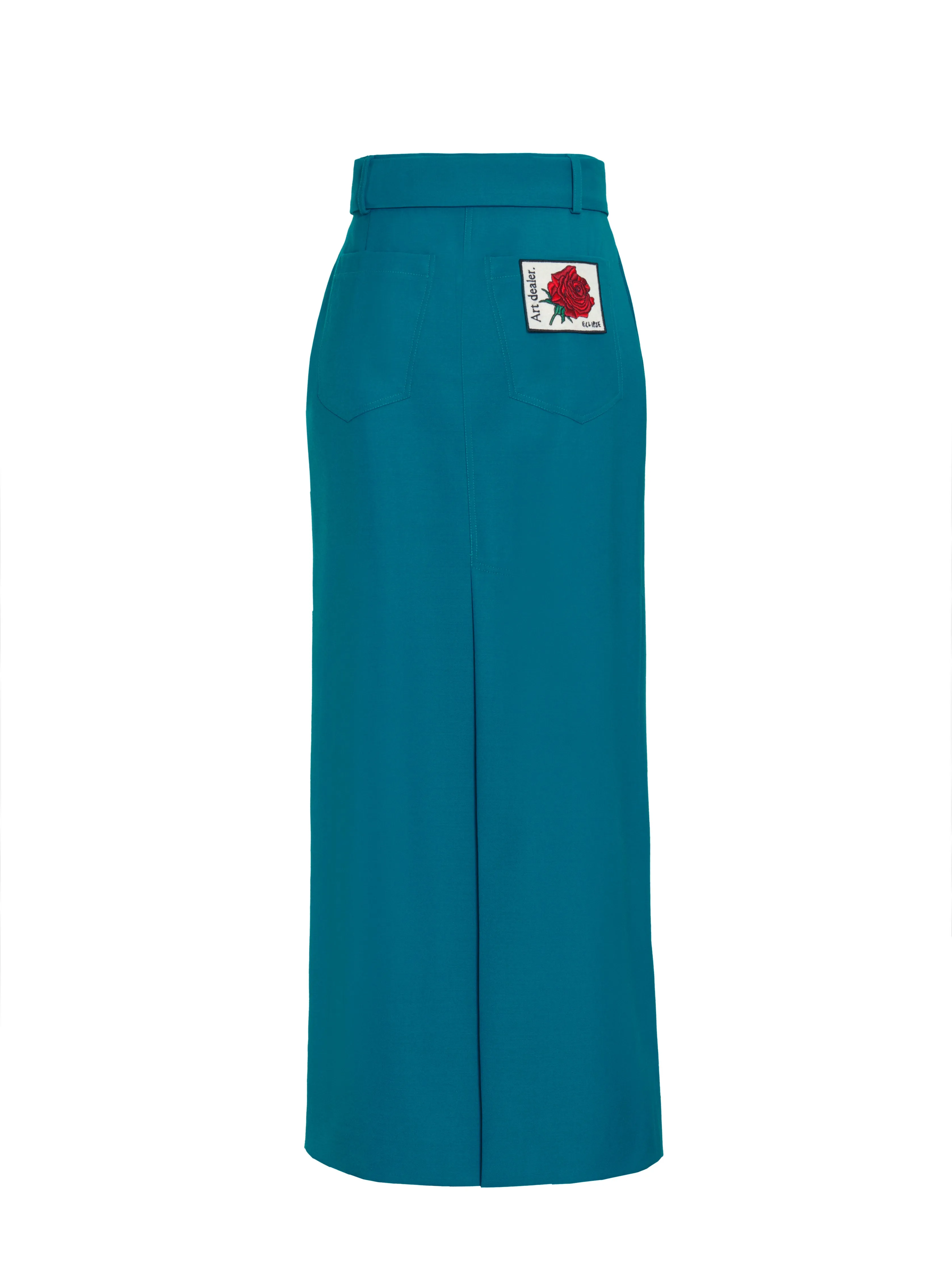 Dahlia Midi Skirt - Deep Peacock Blue