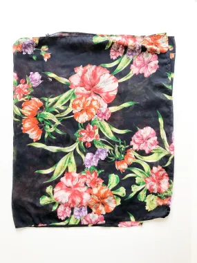 Dark Floral Circle Scarf