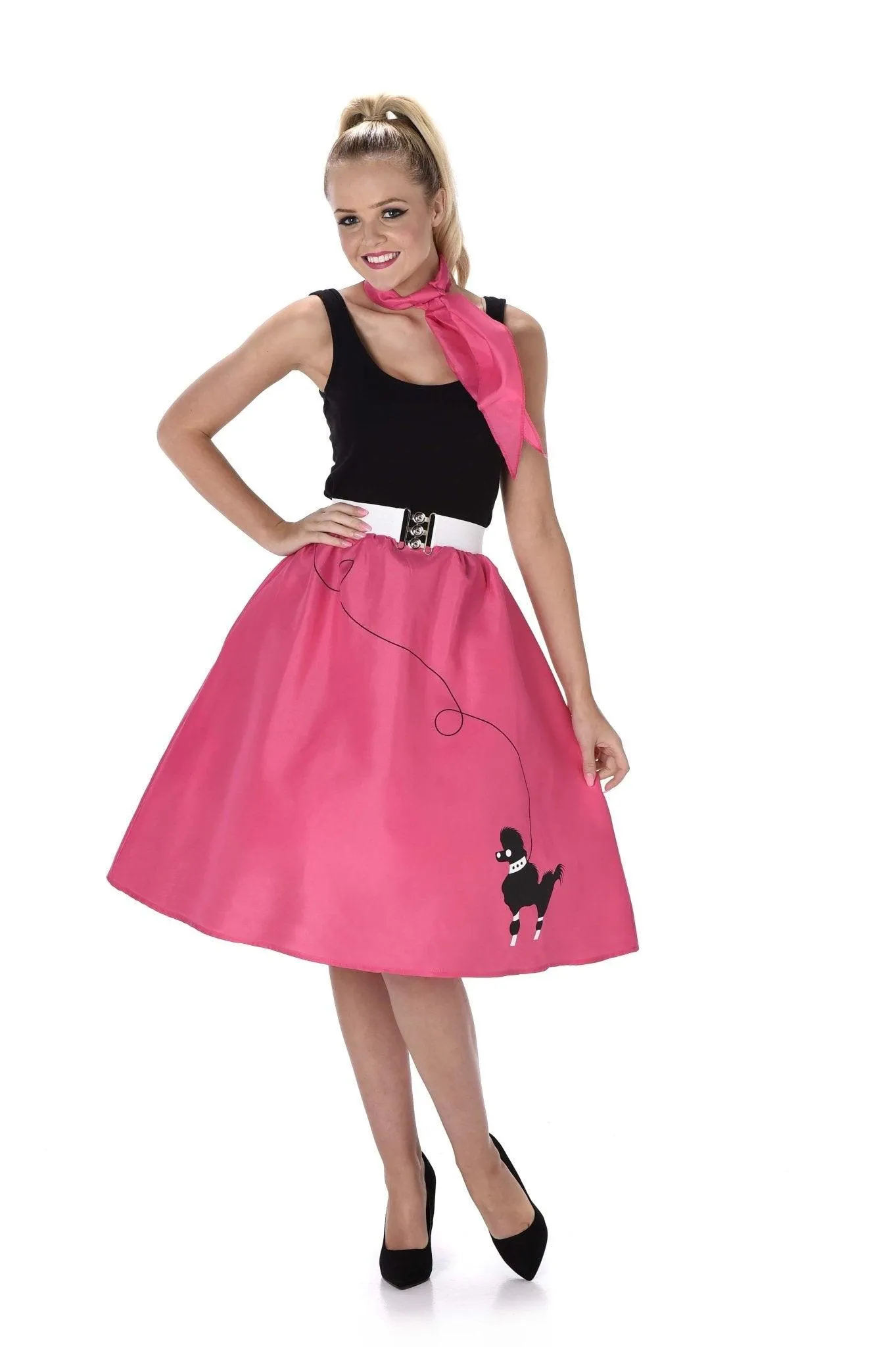 Dark Pink Poodle Skirt and Necktie - Buy Online Only