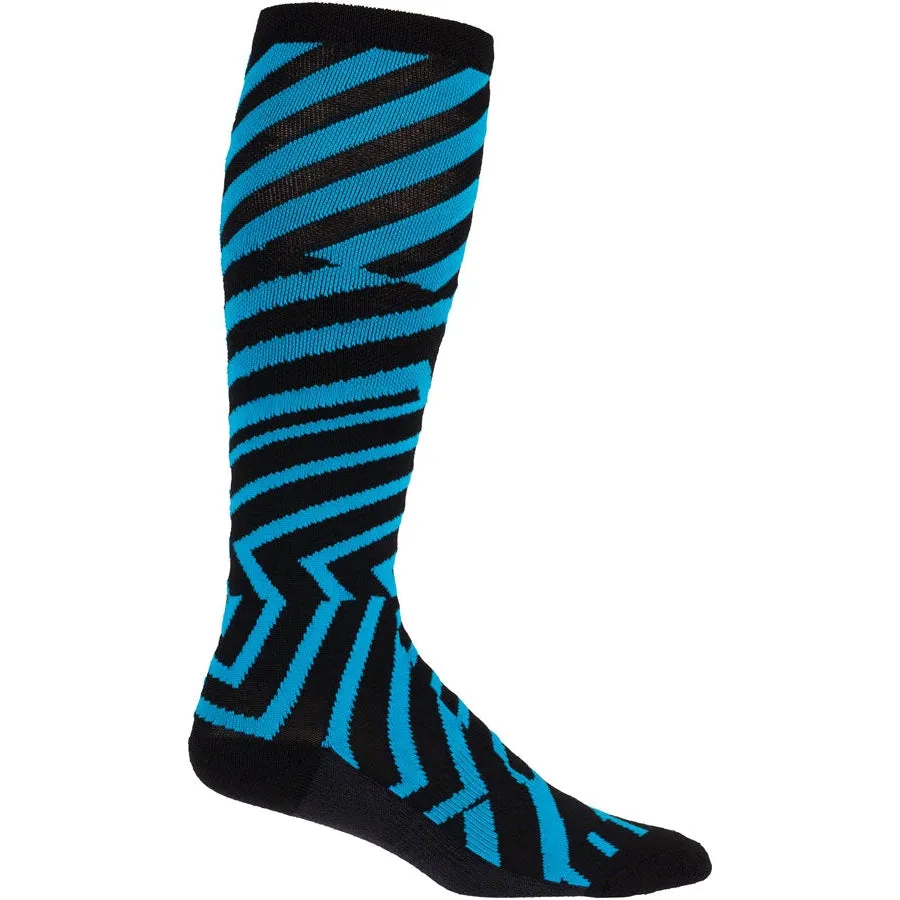 Dazzle Midweight Knee Wool Bike Socks - Blue