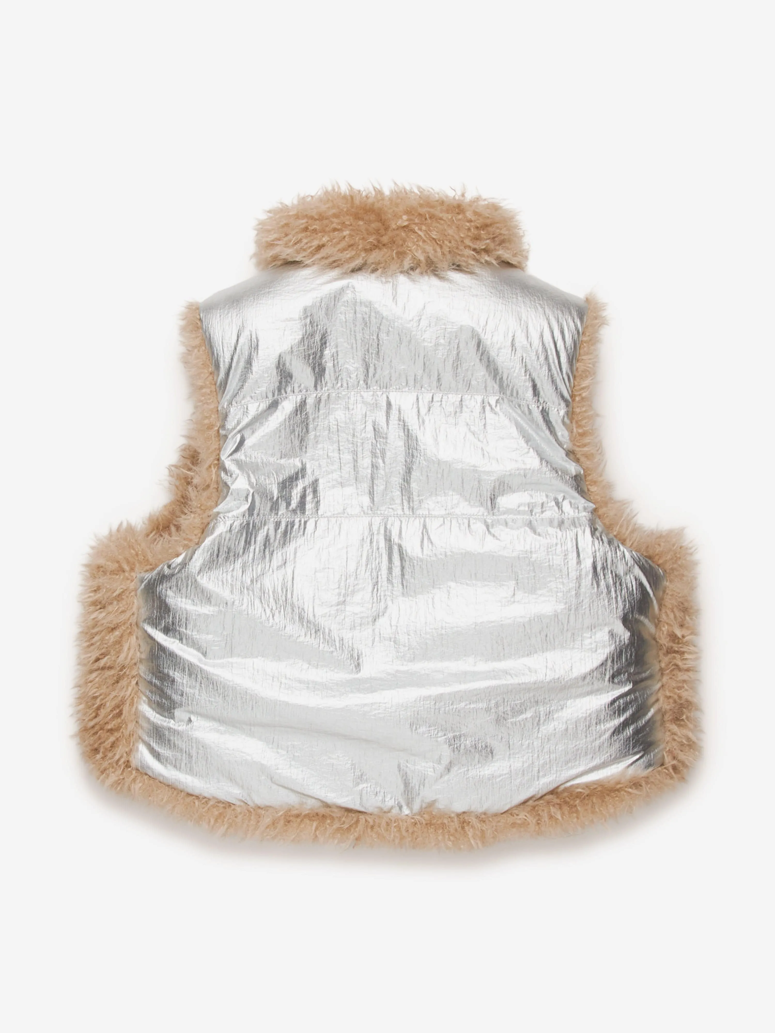 Diesel Girls Metallic Gilet in Silver