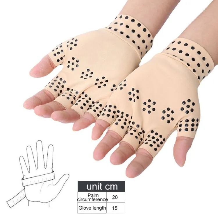 Dispensing Half Finger Non-slip Pressure Gloves Joint Training Sports Gloves, Free Size(Black Gold Dots)