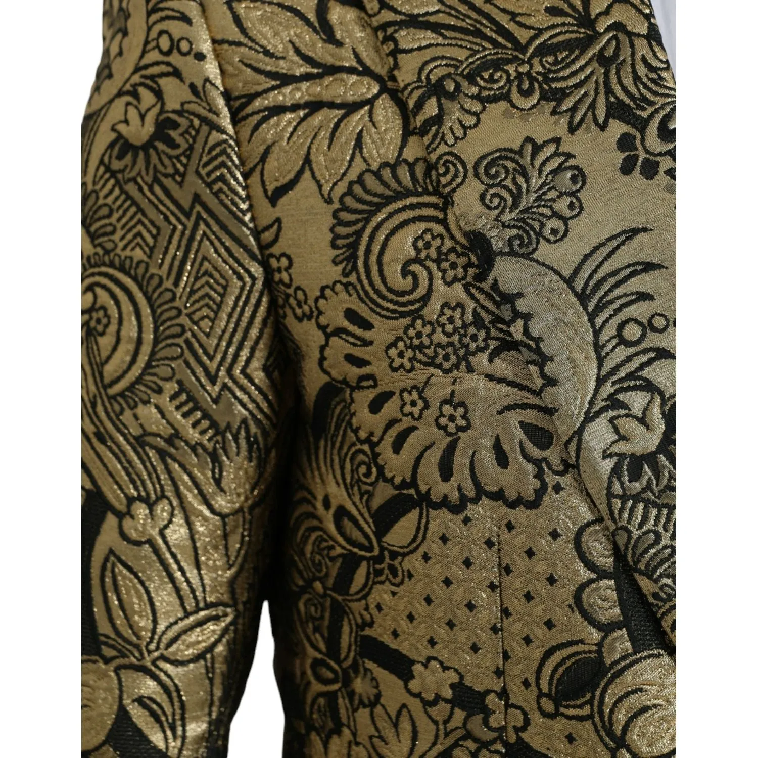 Dolce & Gabbana Gold SICILIA Jacquard Single Breasted Coat Blazer