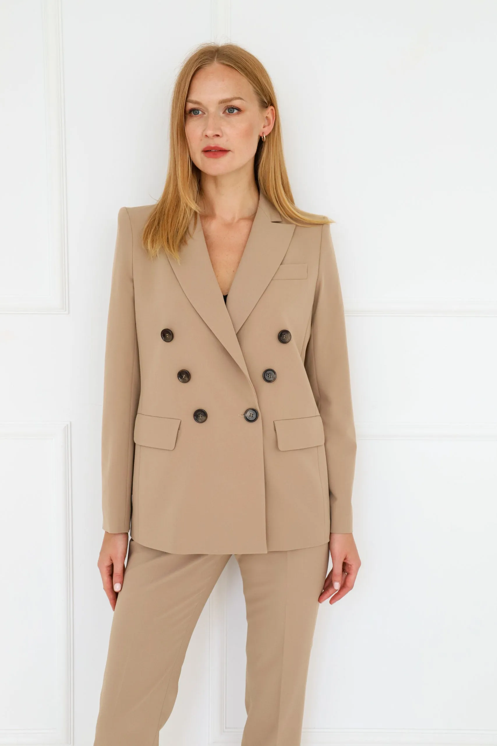 Double-Breasted Blazer Beige