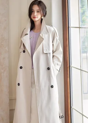 DOUBLE BREASTED MIDI TRENCH COAT