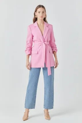 Endless Rose - Sleeve Cinched 3/4 Blazer