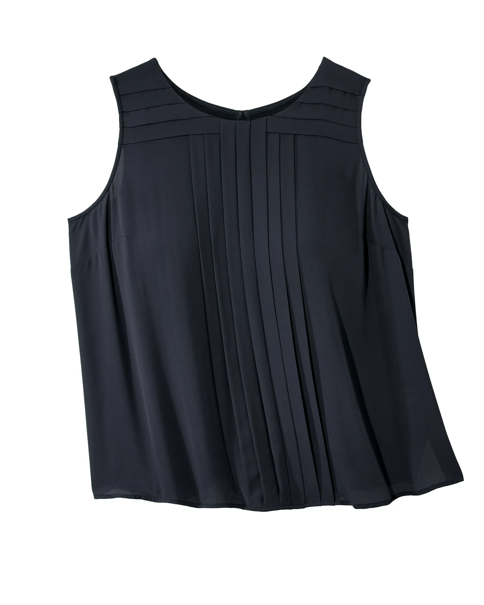 Esmeralda Sleeveless Front Pleat Tank | Navy