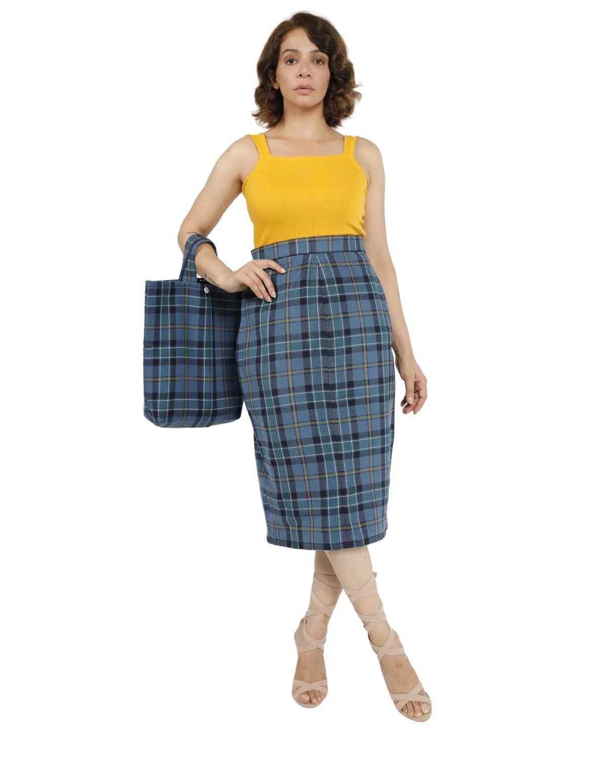 Eternal Grace Plaid Midi Skirt