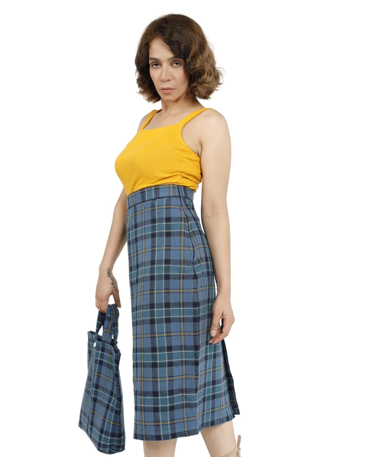 Eternal Grace Plaid Midi Skirt