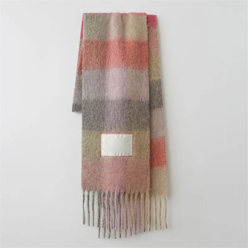 Europe latest autumn and winter multi color thickened Plaid women's scarf AC with extended Plaid shawl couple warm scarf