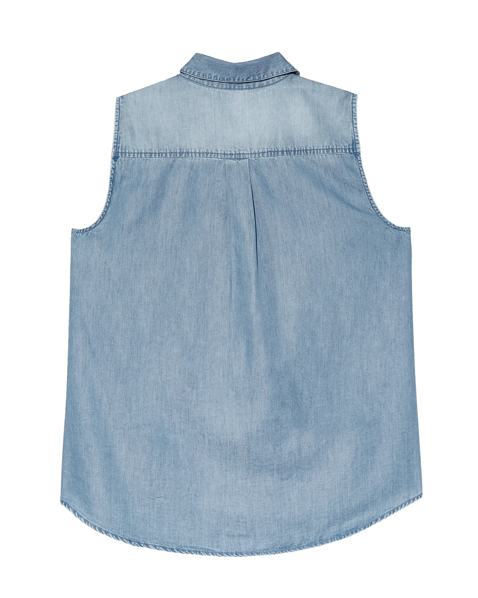 Felicity Sleeveless Chambray Shirt | Light Wash