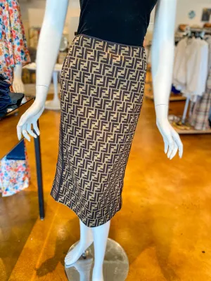 Fendi Logo Midi Skirt