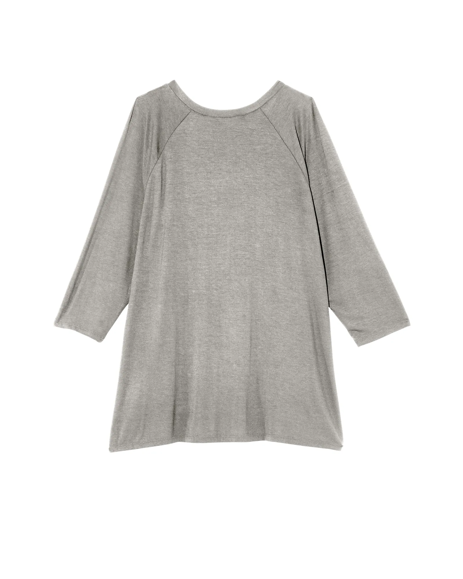 Finely 3/4 Sleeve Lace Up Shoulder Tee | Light Grey