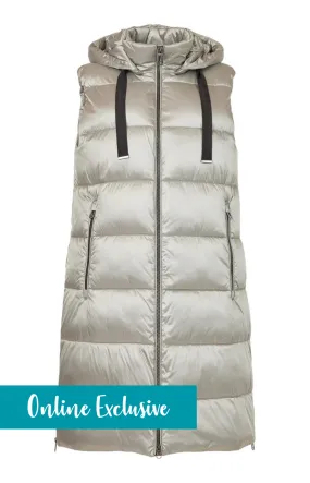 Frandsen Padded Longline Gilet in Silver