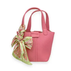 Fuchsia Satchel Bag w/ Scarf