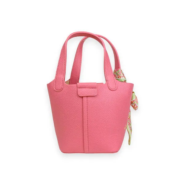 Fuchsia Satchel Bag w/ Scarf