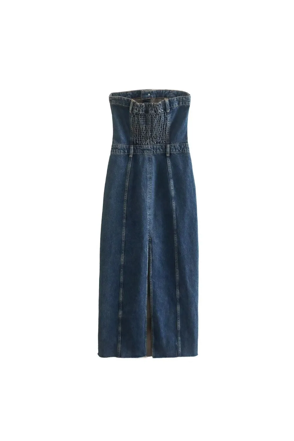 'Gabriella' Off-Shoulder Design Denim Dress