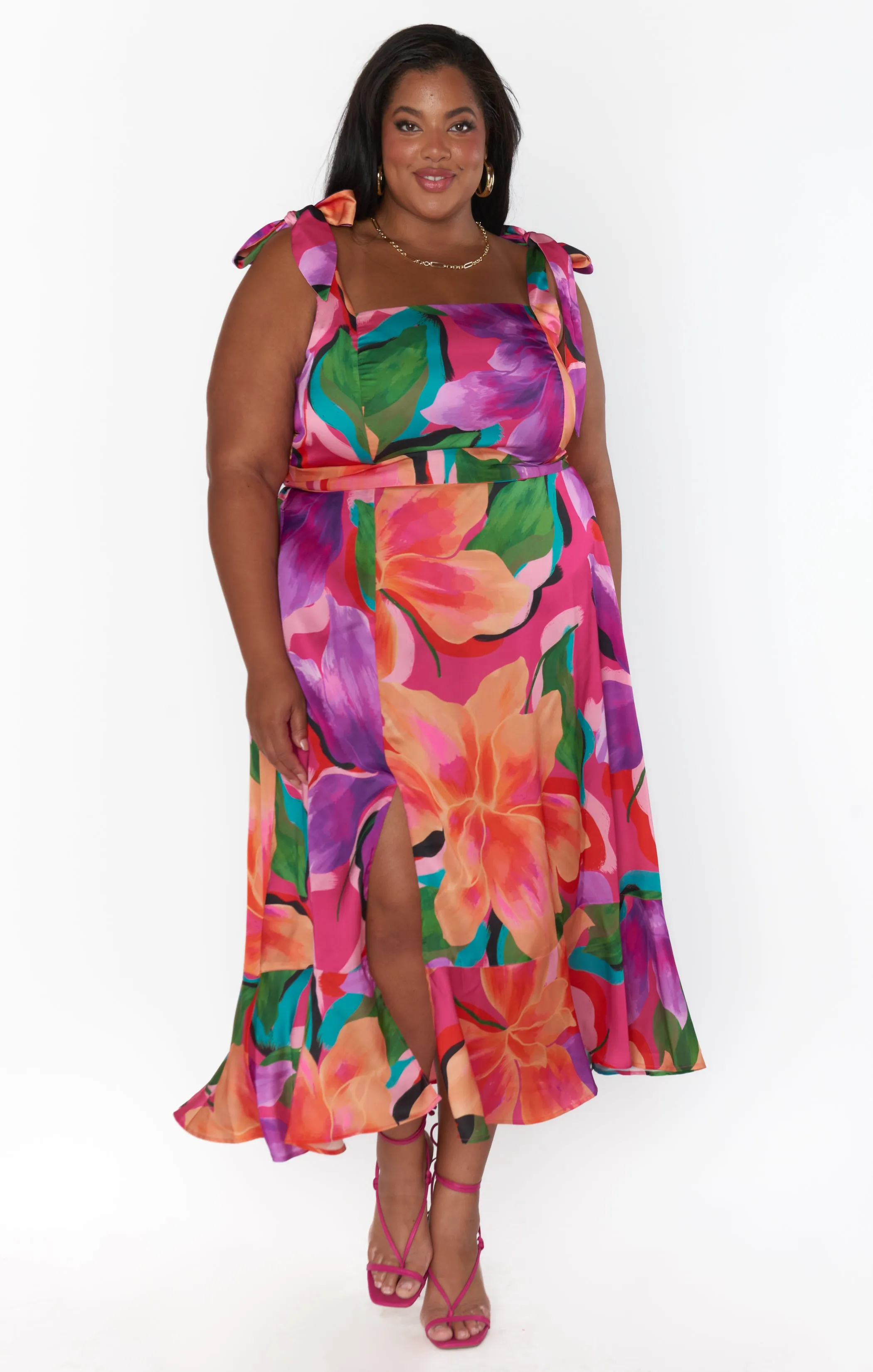 Garden Midi Dress ~ Water Lily