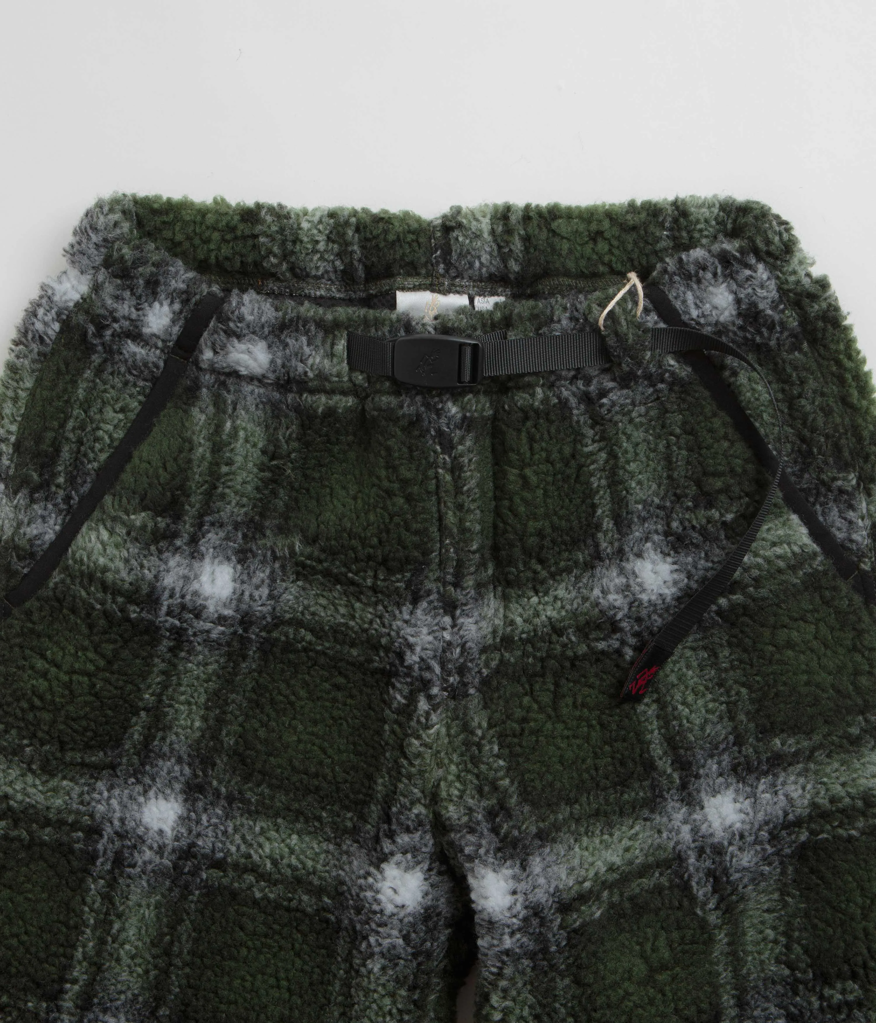 Gramicci Shadow Plaid Sherpa Pants - Olive Shadow Plaid