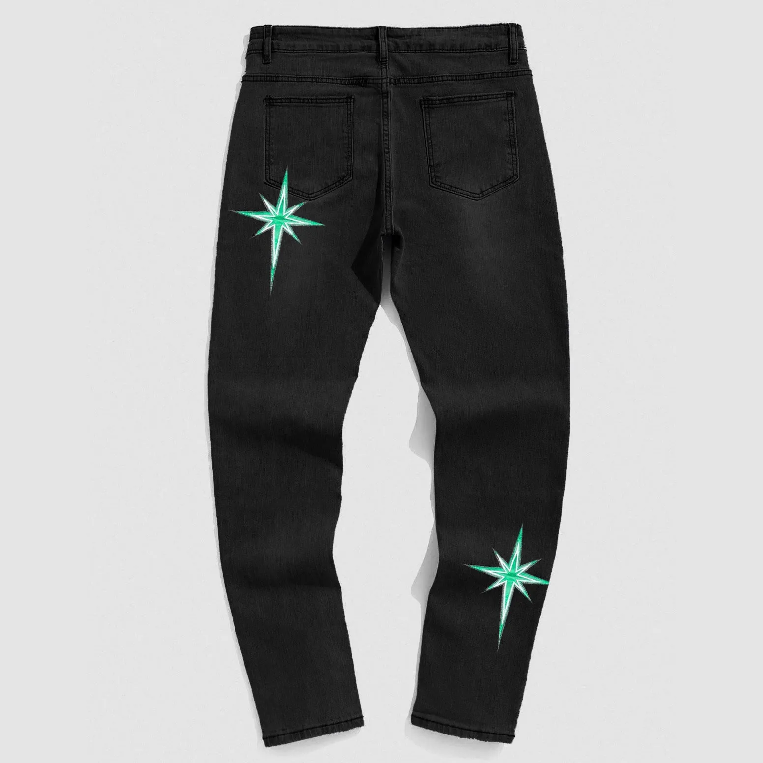 Green Flame Star Jeans