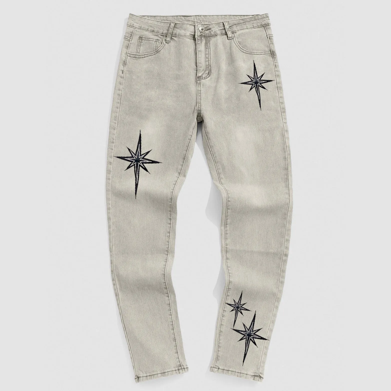 Green Flame Star Jeans