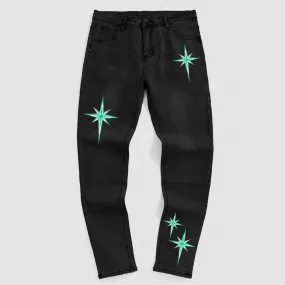 Green Flame Star Jeans