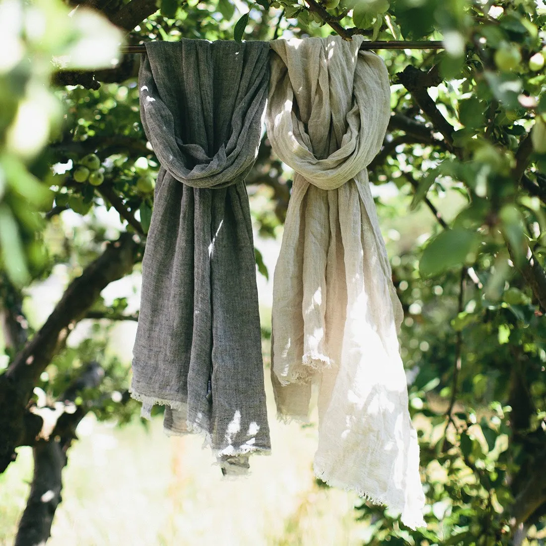 Grey Linen Scarf