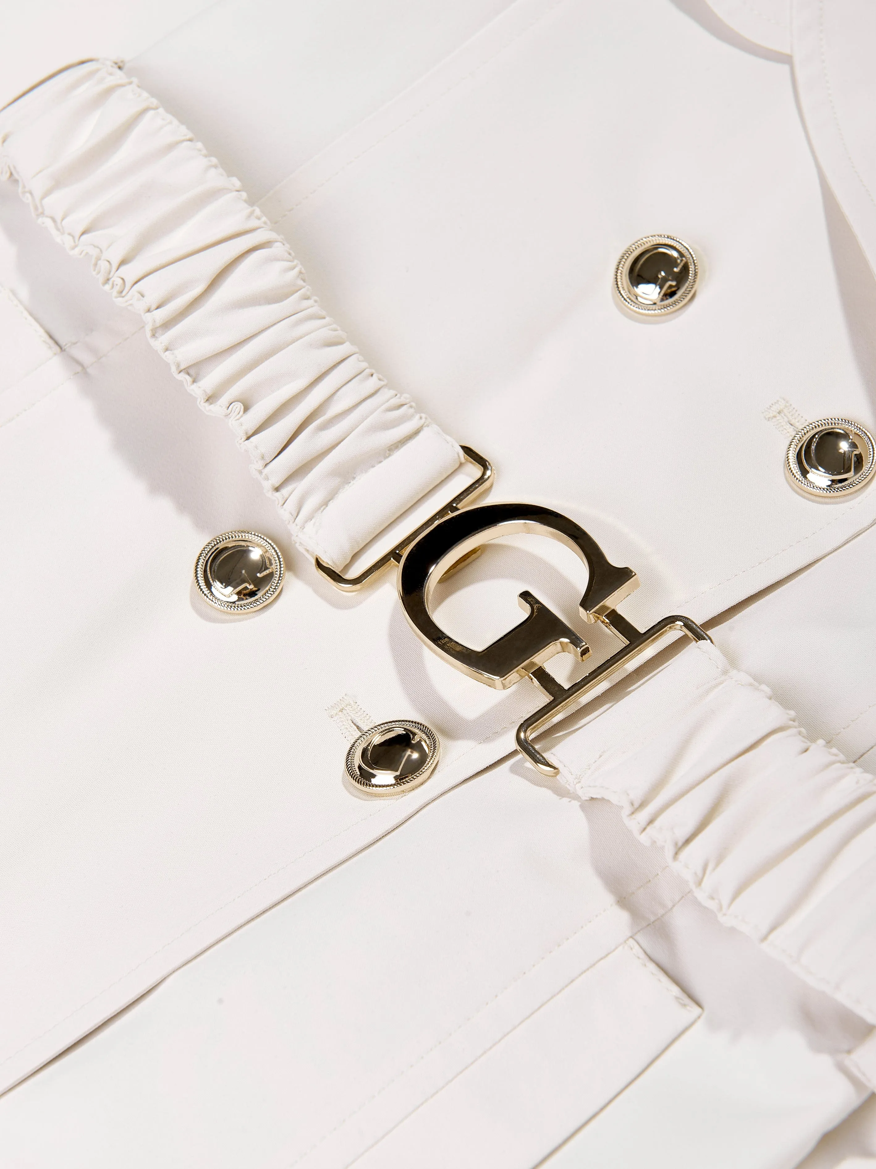 Guess Girls Trench Coat in Ivory