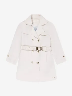 Guess Girls Trench Coat in Ivory