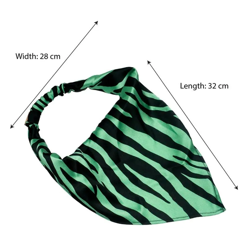 Hair Drama Co Zebra Head Scarf with elastic- Black