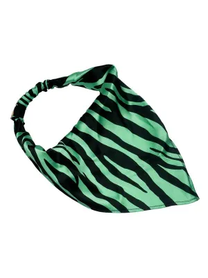 Hair Drama Co Zebra Head Scarf with elastic- Black