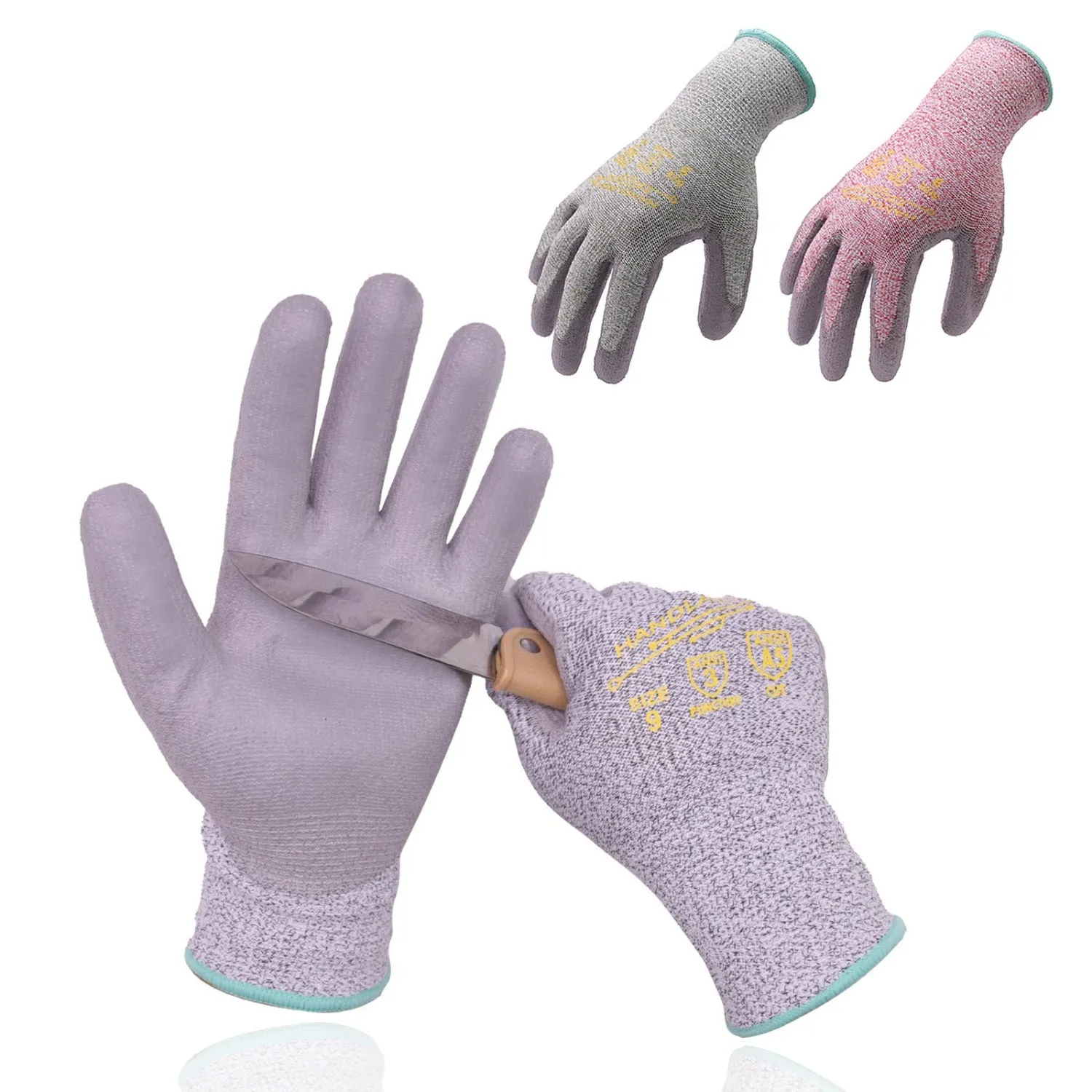 Handlandy Wholesale Men Women Work Gloves PU Coated Cut Resistant 1083 (120 Pairs)