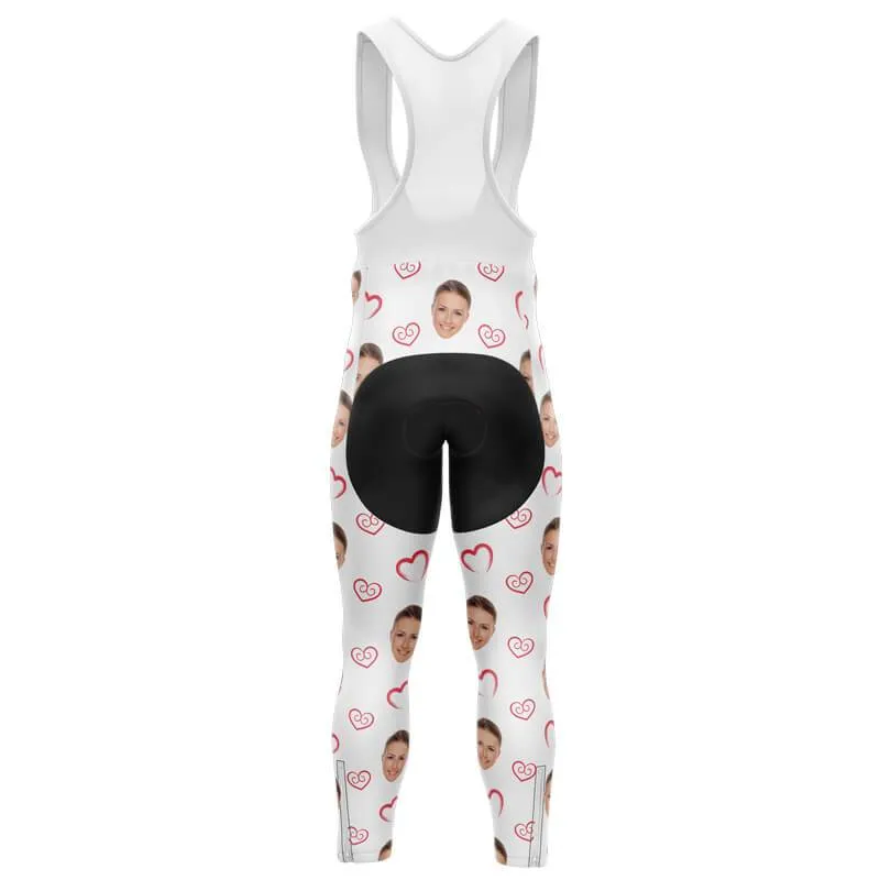 I heart you Custom Face Bib Pants (white)