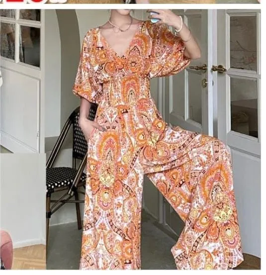 Imported printed jumpsuit