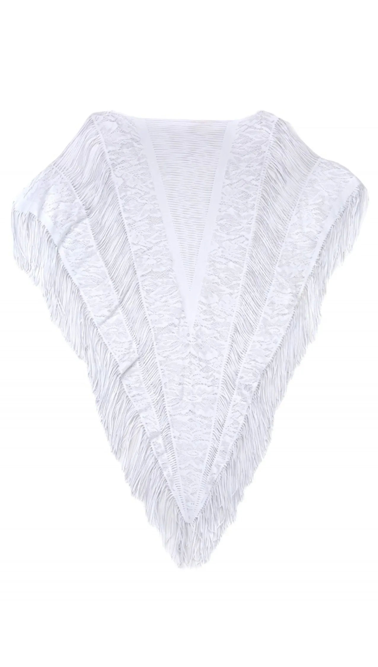 Indian Summer Poncho in White Lace