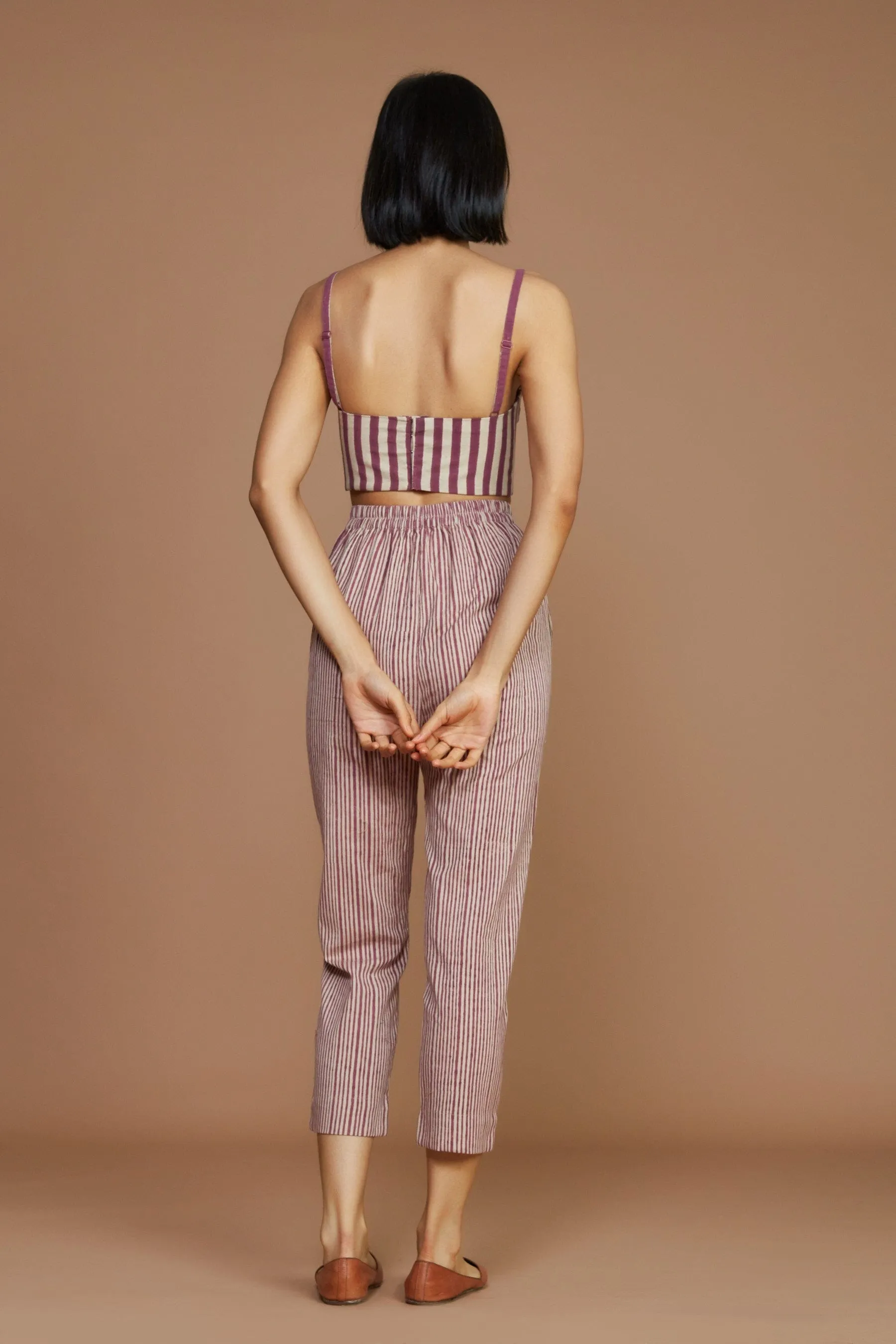 Ivory with Mauve Striped Corset