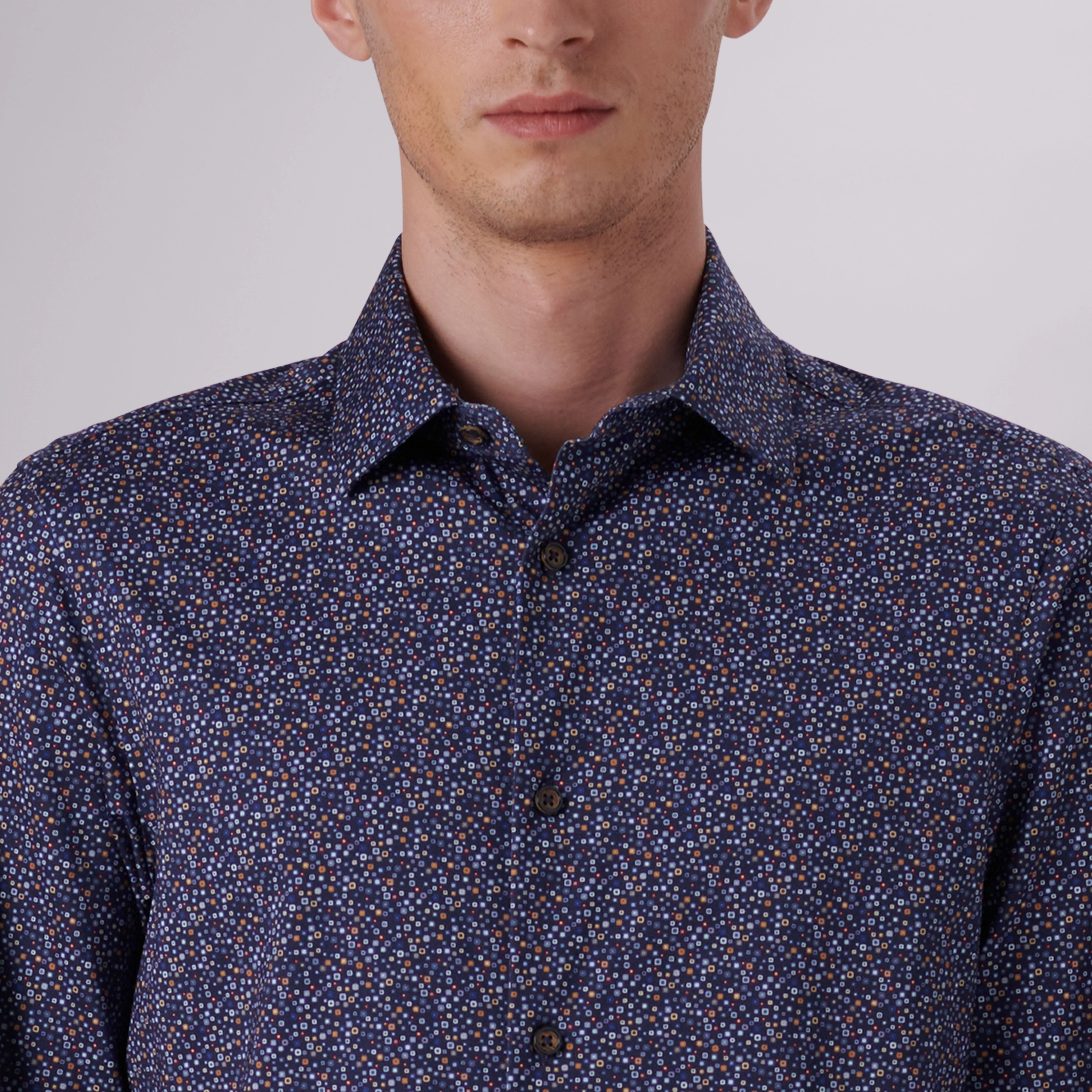 James Mini Square Confetti Print OoohCotton Shirt