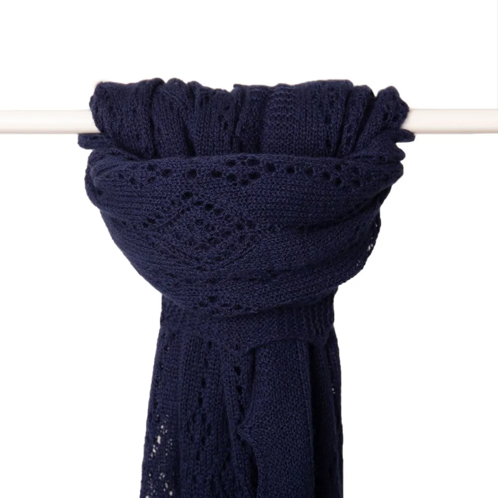 Jewel Cashmere Scarf - Navy