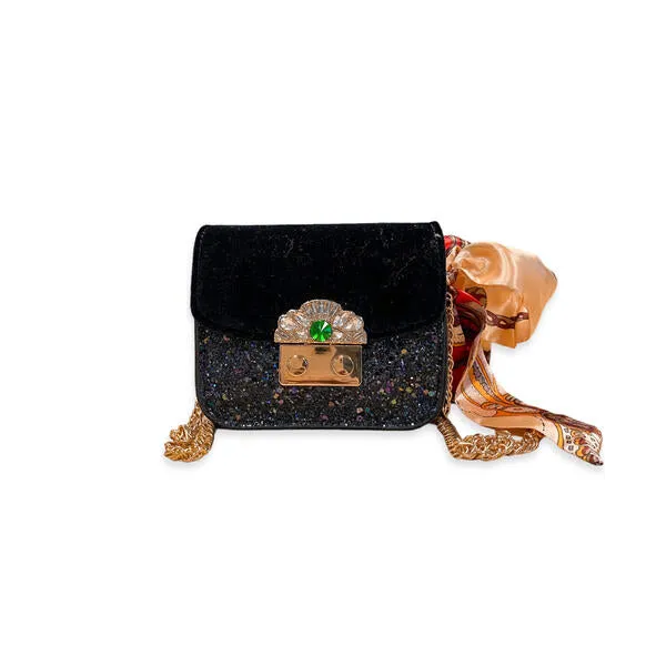 Jewel Glitter Mini Purse - black