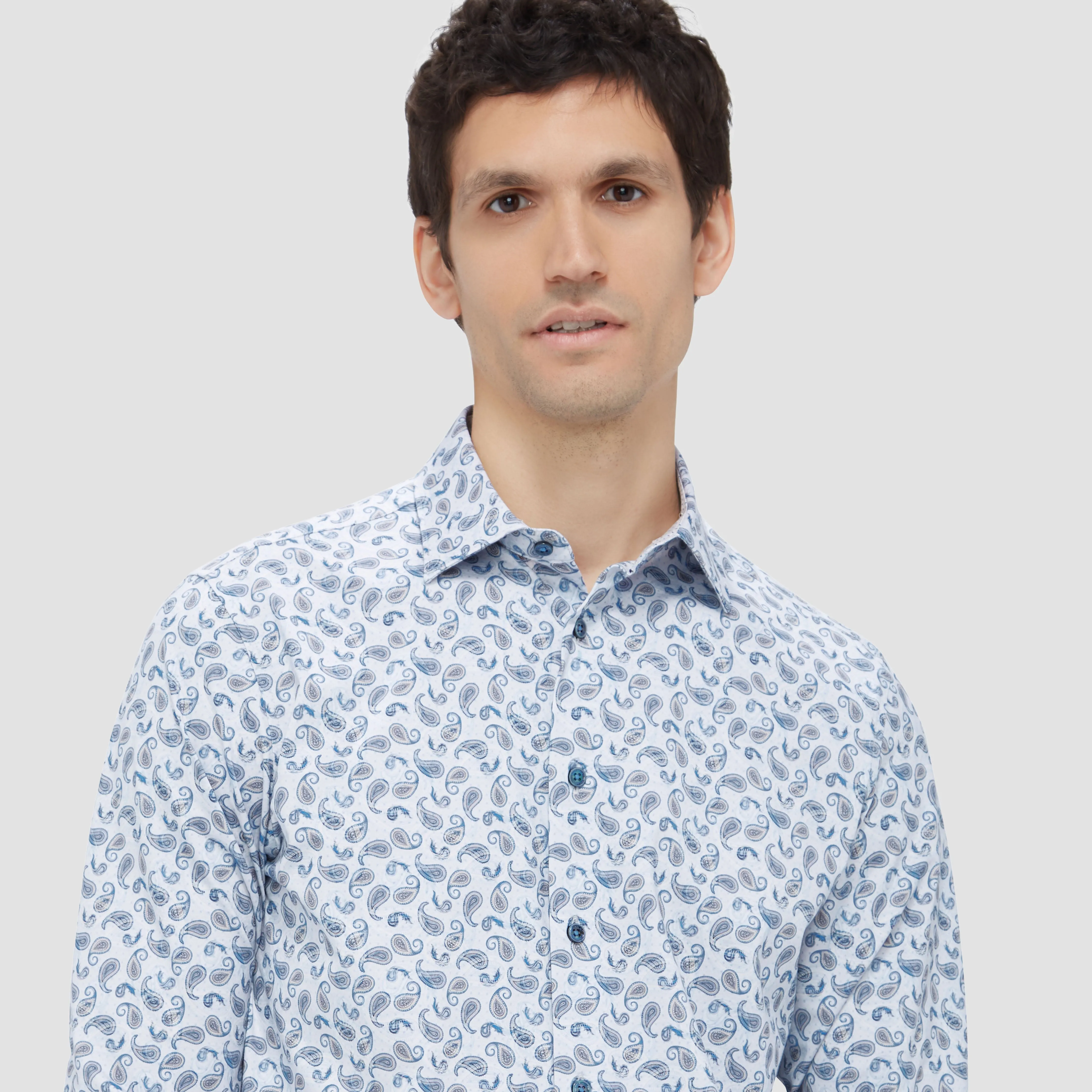 Jimmy Double Sided Paisley/Check OoohCotton Shirt