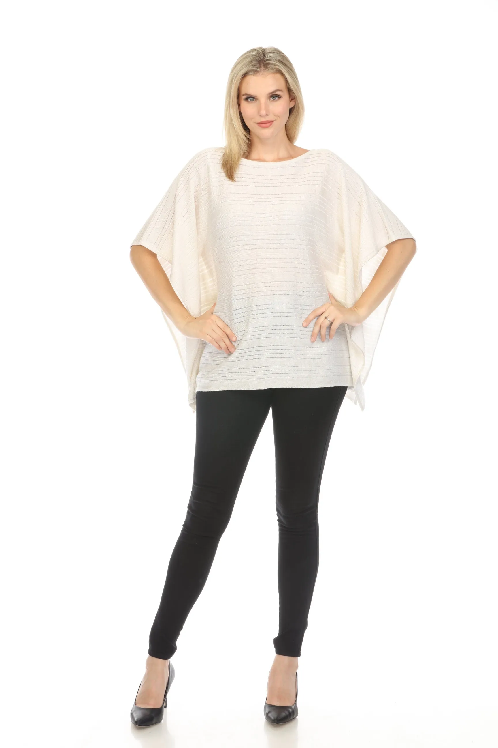 Joseph Ribkoff Champagne Knit Dolman Sleeve Poncho Top 242906