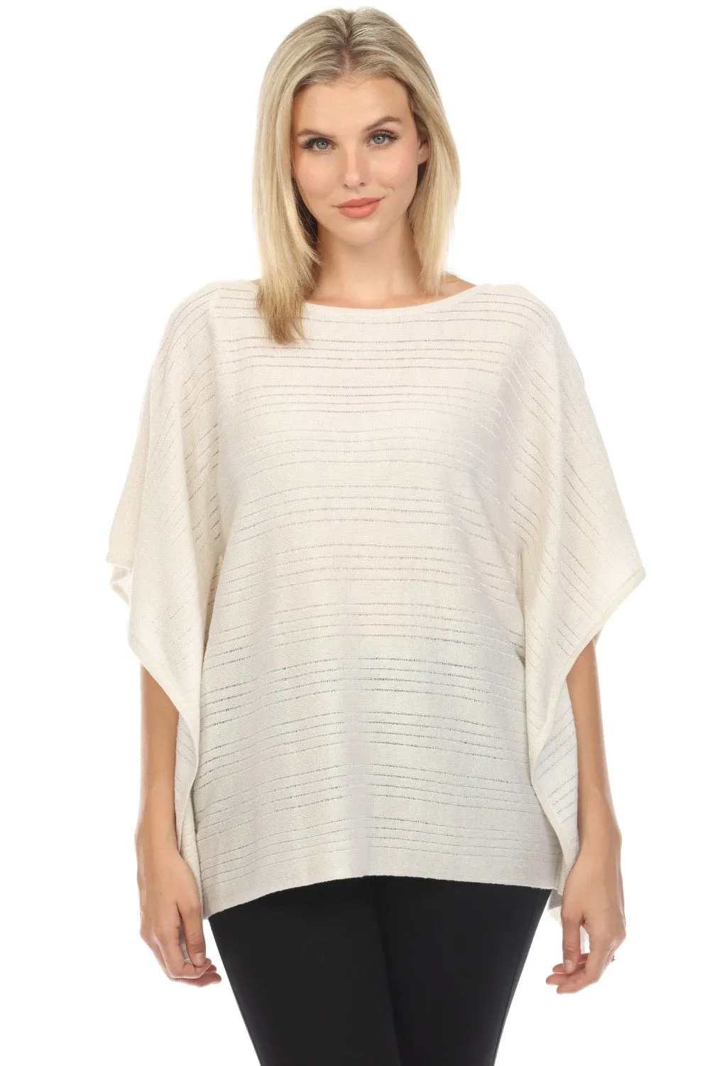 Joseph Ribkoff Champagne Knit Dolman Sleeve Poncho Top 242906