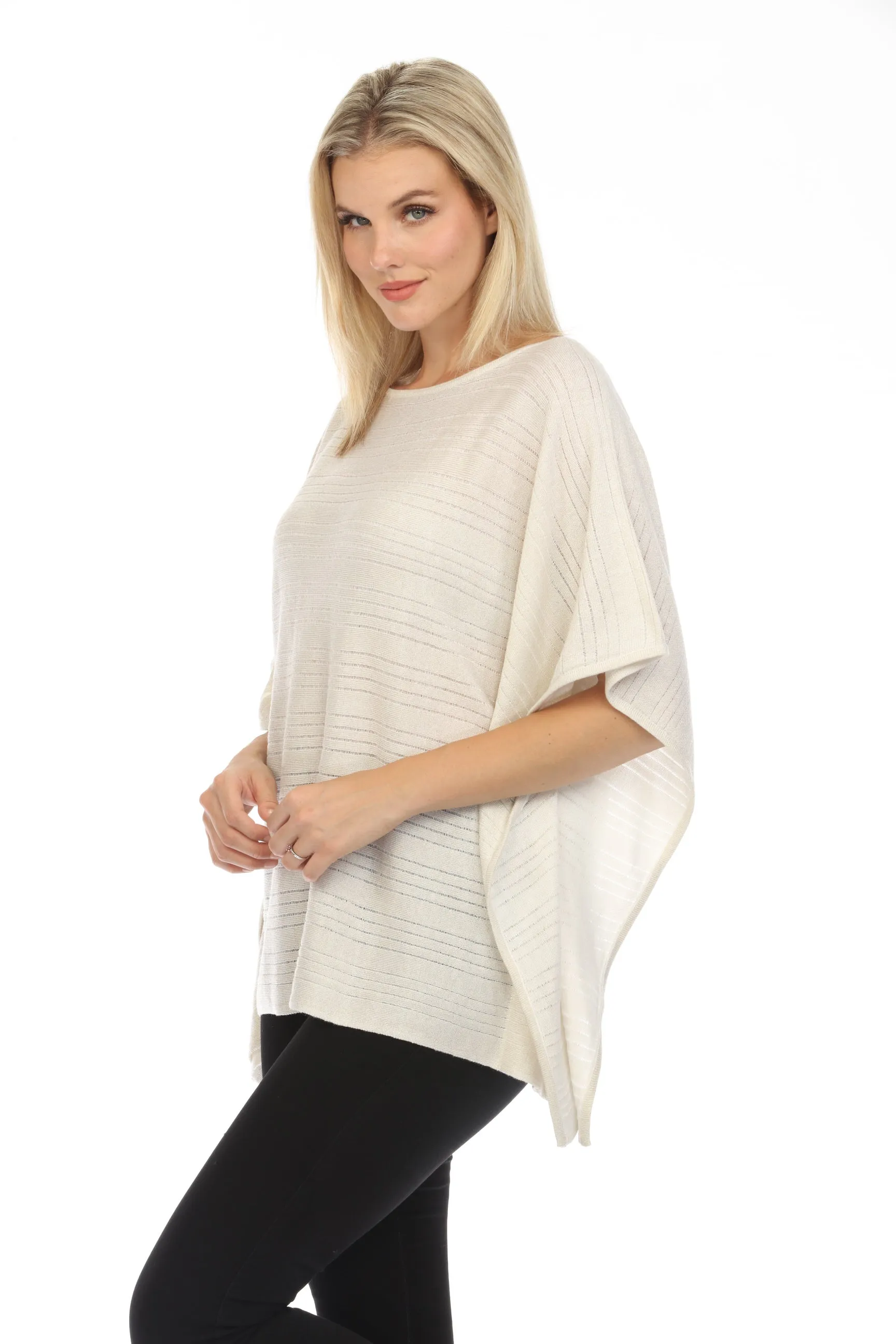 Joseph Ribkoff Champagne Knit Dolman Sleeve Poncho Top 242906