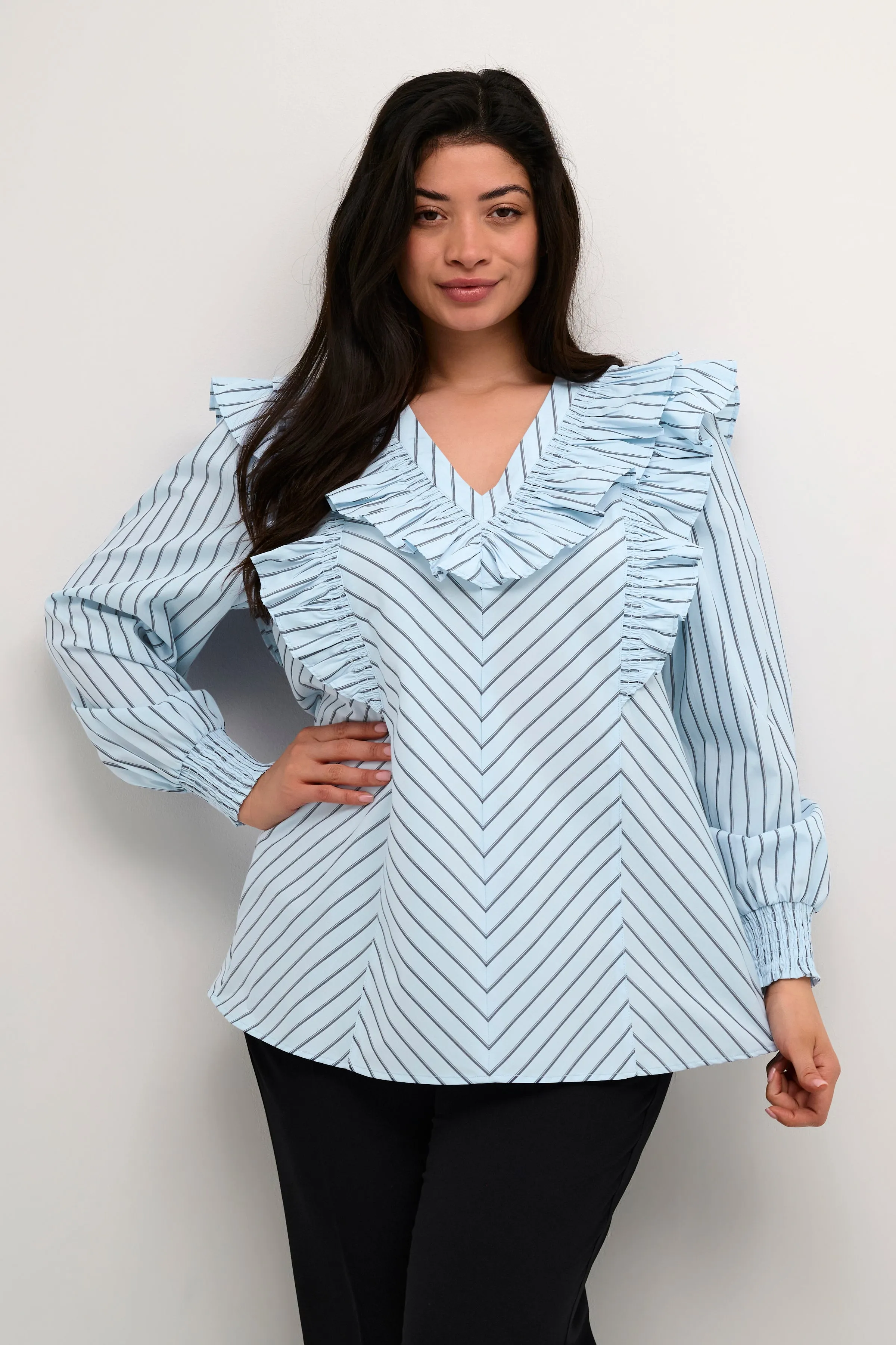 Kaffe Curve Jerria Blouse in Blue