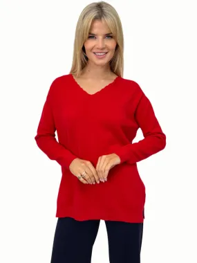 Kate And Pippa Marmi V Neck Cashmere feel knit. All Colours